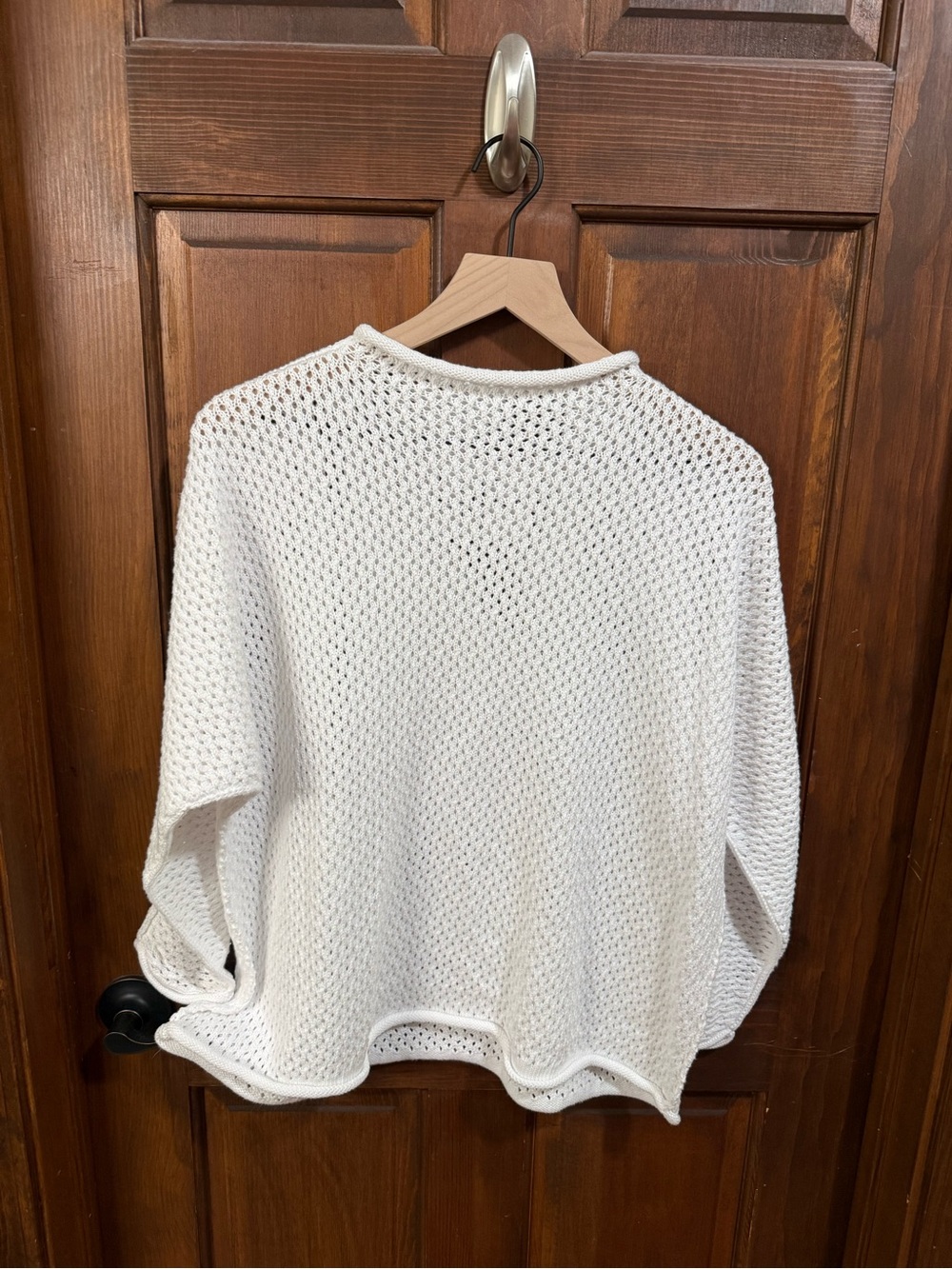 Frank & Eileen Monterey Pointelle Rolled Funnel-Neck Sweater Size M